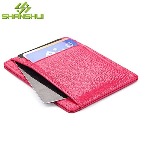Women Rfid Slim Genuine Leather Credit Card Holder Case Mini