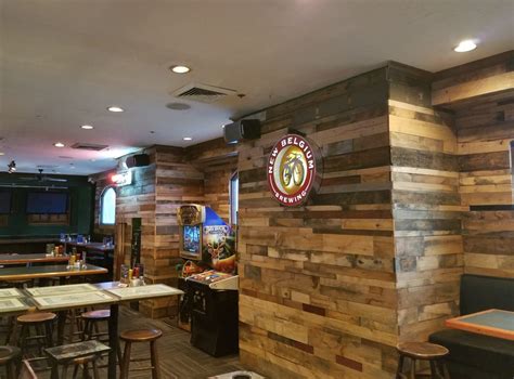 Custom Reclaimed Wood Wall Feature In Bar Mission Hardwood