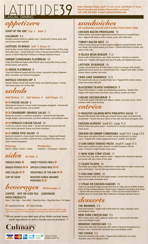 Latitude 39 Menu By Mark Brunton Issuu