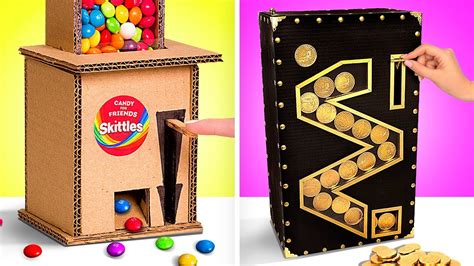 Diy Candy Vending Machines Out Of Cardboard Youtube