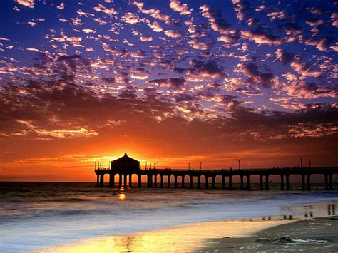 Hd Wallpaper Colorful Sky Manhattan Beach Wallpaper Flare