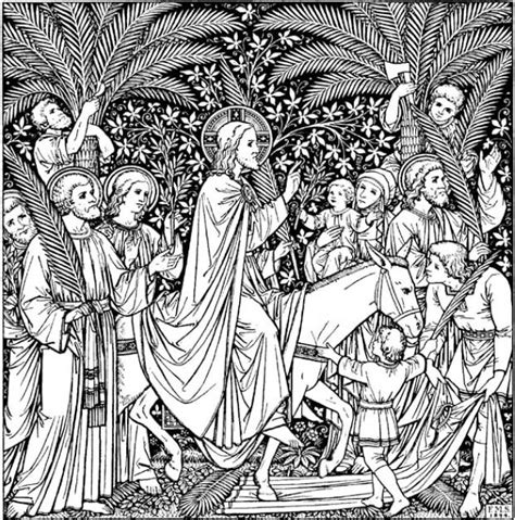 Palm Sunday Coloring Page Printable