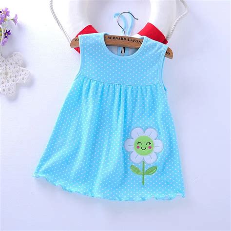 2018 Summer Baby Girl Infant Dress Dots Flowers Baby Dress Animal