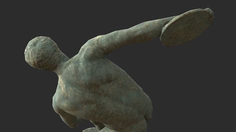3d Model Discobolus Statue Bronze Vr Ar Low Poly Cgtrader