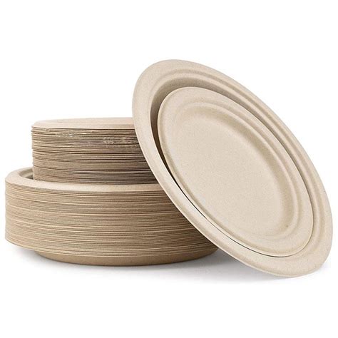6 7 9 10 Inch Eco Friendly Round Biodegradable Sugarcane Plate
