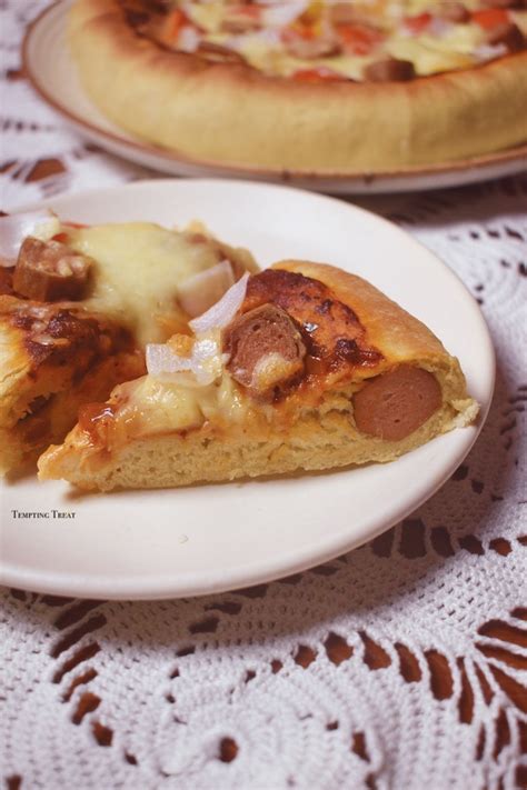 Homemade Hot Dog Or Sausage Stuffed Crust Pizza Recipe Tempting Treat