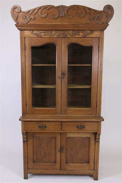Find a great selection of china cabinets at nfm! Antique Oak Step Back Cupboard China Cabinet With ...