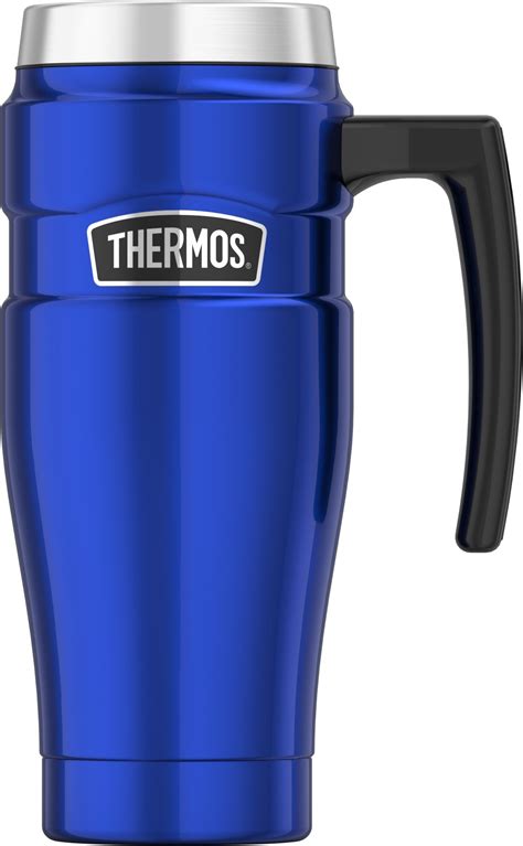 Thermos Stainless King 16 Ounce Travel Mug With Handle Electric Blue