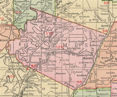 Holmes County Mississippi 1911 Map Rand Mcnally Lexington Durant
