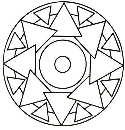 Coloring pages help children overcome anxiety. Simple Triangle Mandala For Kids | Mandala coloring pages ...
