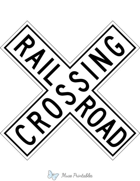 Printable Railroad Crossing Crossbuck Sign