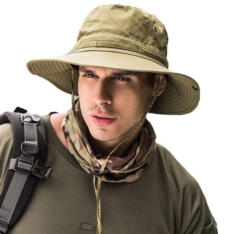 Military Hat Unisex Bucket Hat Boonie Hunting Fishing Outdoor Cap Wide