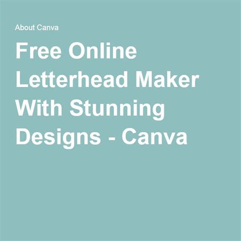 Free Online Letterhead Maker With Stunning Designs Canva Letterhead