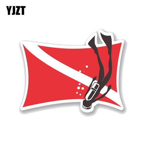 Yjzt 139cm107cm Scuba Diving Flag Decal Pvc Motorcycle Car Sticker