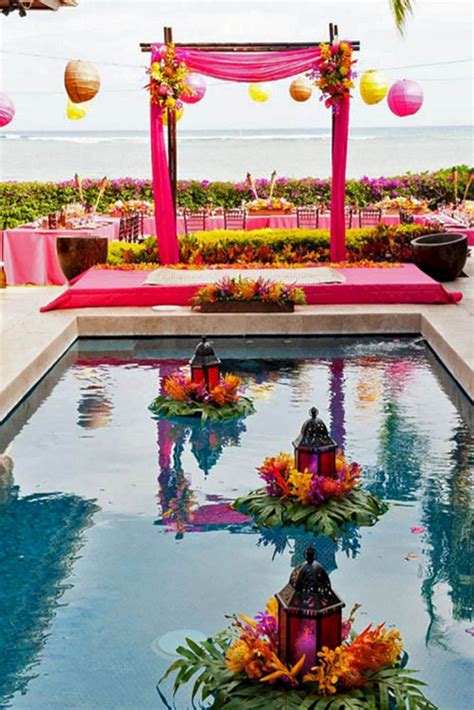 Best Inspirations 45 Awesome Pool Wedding Decorations Ideas With