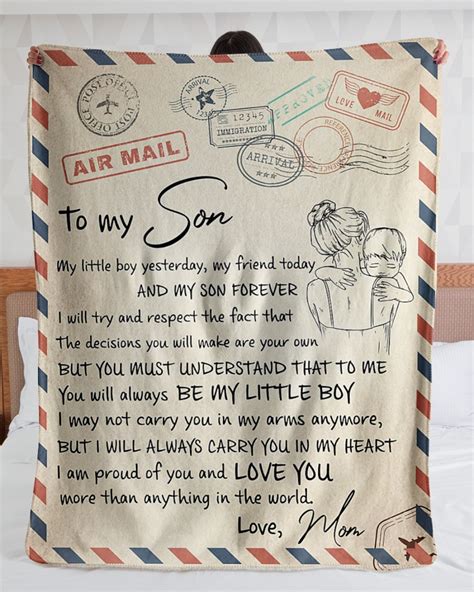 Personalized A Love Letter To Son From Mom Fleece Sherpa Etsy