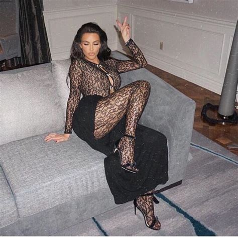 Black Lace Sheer Bodysuit Kardashian Outfit Fashion