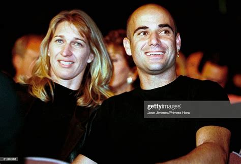Tennis Stars Andre Agassi And Steffi Graf Attend The Oscar De La Hoya
