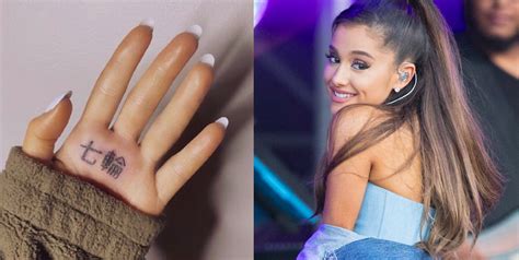 Ariana Grande Misspelled Japanese Hand Tattoo Ariana Grande