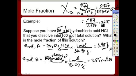 The sum of all the mass fractions is equal to 1. Mole Fraction and PPM - YouTube