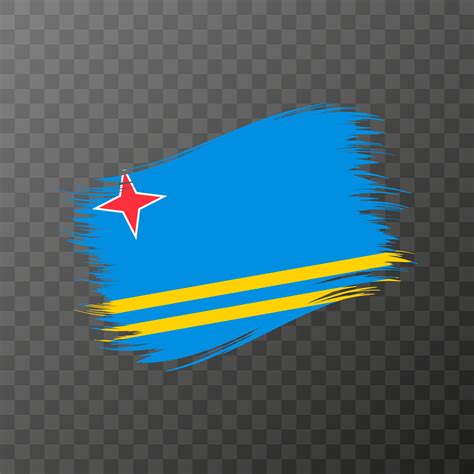 Aruba National Flag Grunge Brush Stroke Vector Illustration On