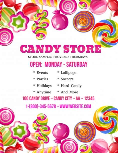 Candy Shop Candy Shop Store Flyers Candy Store Design