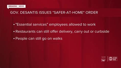 Gov Desantis Issues Safer At Home Order Directing Residents To