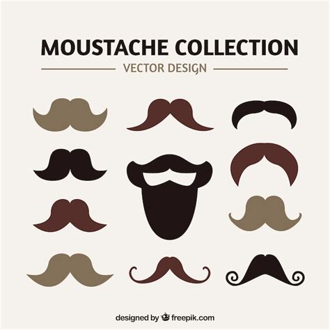 Free Vector Set Of Vintage Mustaches