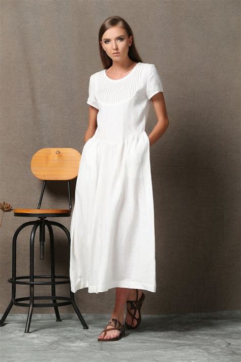Linen Dress For Women Casual Dresslinen Maxi Dress With Etsy Uk