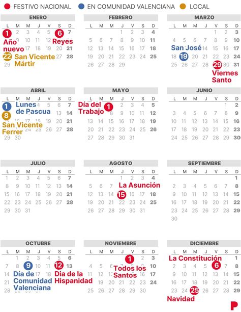 Calendario Laboral De Valencia De Con Festivos