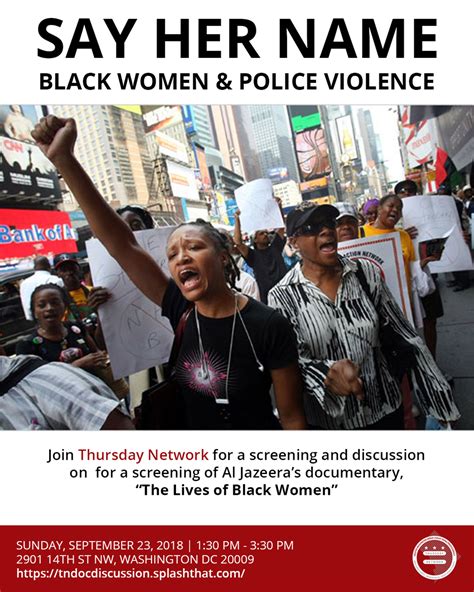 Thursday Network Sayhername Black Women And Police Violence