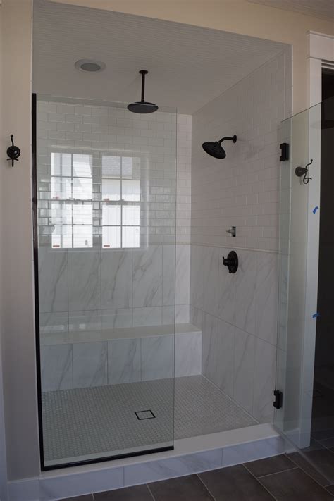 Get The Look This Shower Has A Gorgeous Tile On The Walls And Floor