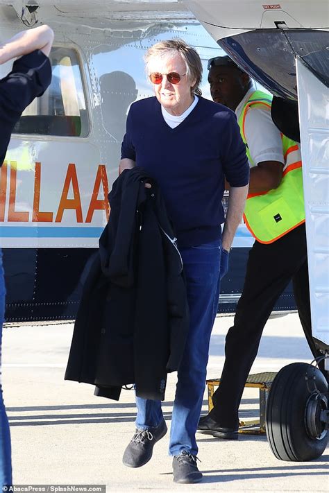 Paul Mccartney Cuts A Casual Figure As He Touches Down In St Barts With Wife Nancy Shevell