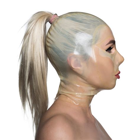 Open Ponytail Latex Hood Made To Measure Only Etsy Uk