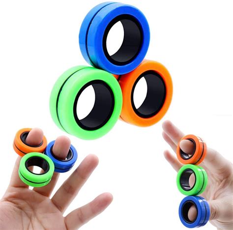 Green Orange Blue Spinner Ring Fidget For Stress Relief Ring Fidget Store