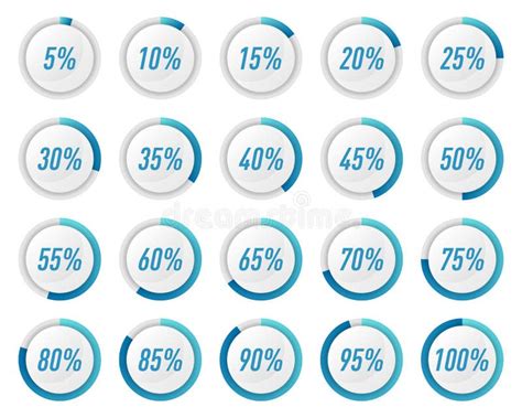 Set Of Circle Percentage Diagrams For Infographics Stock Vector