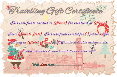 Print or save on your computer. Gift Certificate Template | Gift certificate template ...