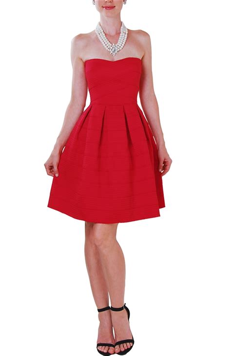 The clean line cut and posh look these dresses have to offer will give you the profession aesthetic you are striving to achieve. Red Fit and Flare Dress Picture Collection | Dressed Up Girl