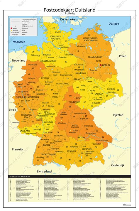 Digital Postcode Map Of Germany 2 Digit 814 The World Of