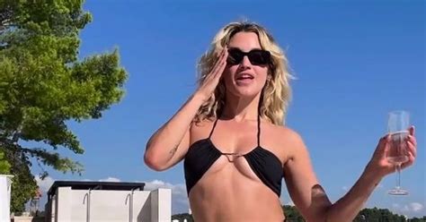 Ashley Roberts Risks Wardrobe Malfunction As She Cheekily Dances In String Bikini Daily Star