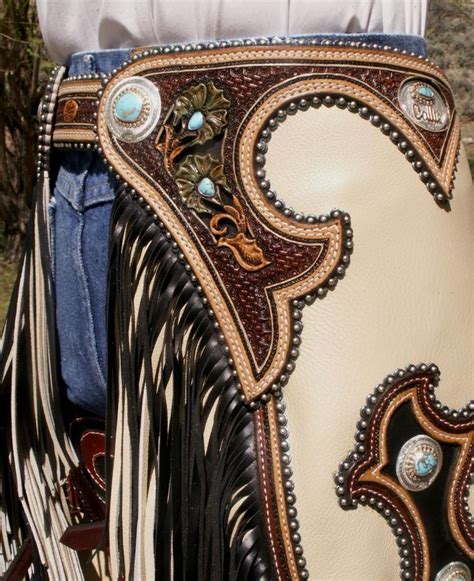 Denice Langley Custom Leather Working Riding Chaps Conchos