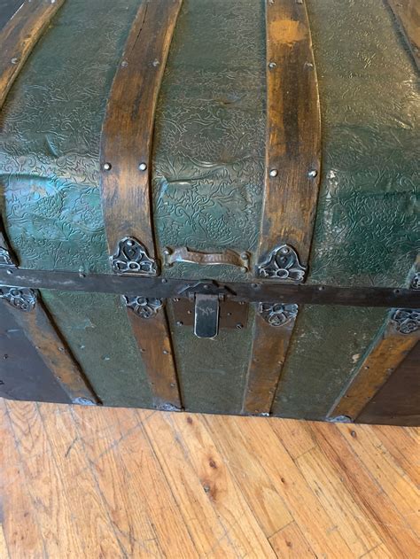Rounded Front Flat Top Steamer Trunk Extra Large Trunk Etsy