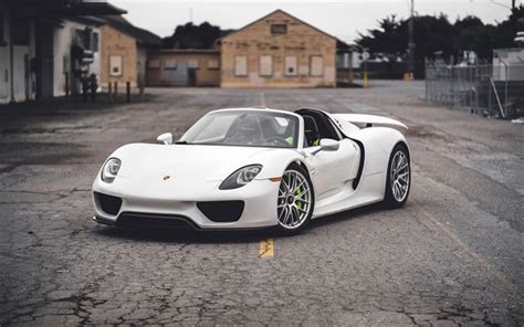 Download Wallpapers Porsche 918 Spyder 2018 White Sports Coupe