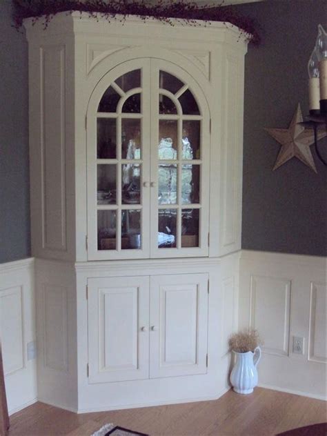 Two glass panel doors reveal. Hand Crafted Corner Hutch by Wood Connections Llc. Custom ...