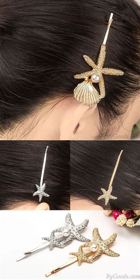 Conch Pearl Hairpin Clip Shell Starfish Hair Accessory