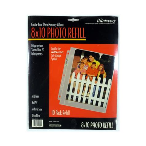 Ultra Pro 8x10 Photo Page Refills 10ct Pack Steel City Collectibles