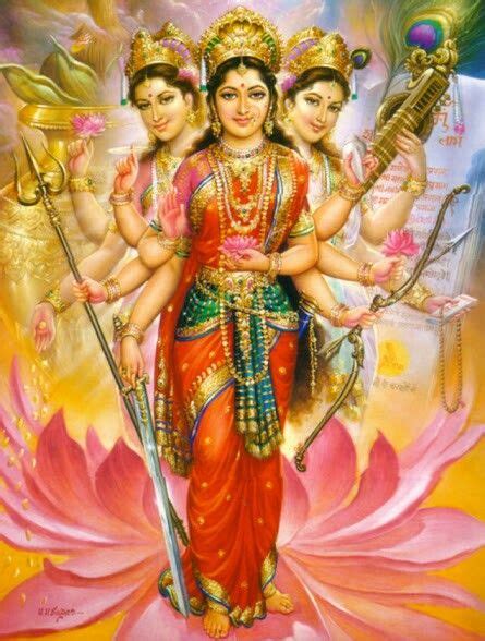 Tridevi Saraswati Goddess Triple Goddess Durga