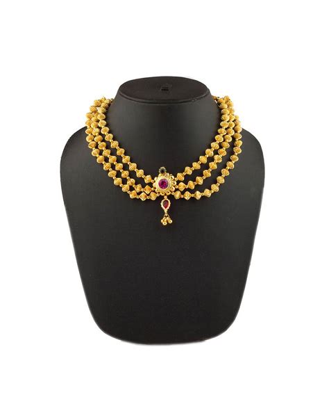 Womens Trendz Javmani Triveni Haar 24k Gold Plated Alloy Necklace
