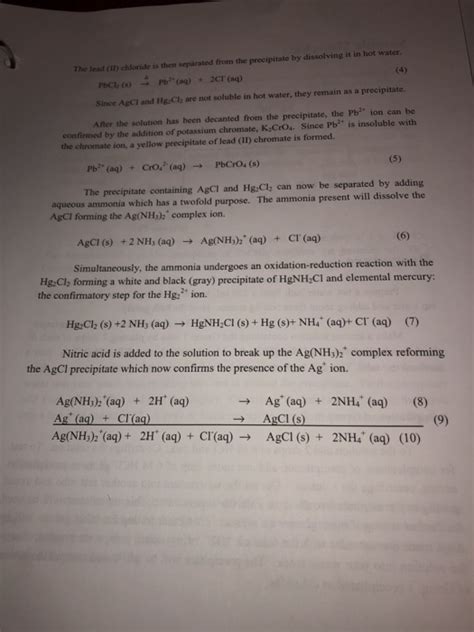 Solved Pre Laboratory Exercise Qualitative Analysis Group Chegg Com