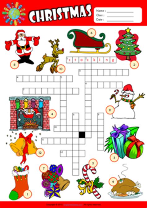 Print the worksheets about christmas and complete the exercises to help you practise your english! Christmas ESL Printable Worksheets For Kids 1